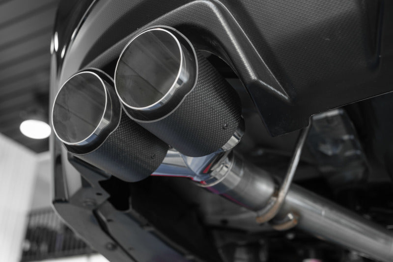 MBRP High-Performance 3in Dual Split Rear Exit Exhaust with 3.5in CF Tips for 2015 - 2019 Subaru WRX 2.0L/STI 2.5L (Race Version)
