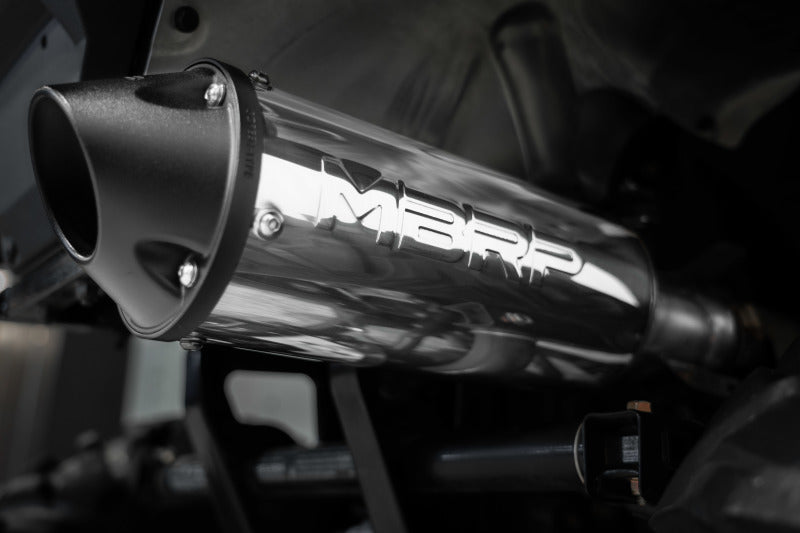MBRP 2015 Polaris Hawkeye 325/Sportsman ETX: 5in Single Slip-On Performance Exhaust for Aggressive ATV Style