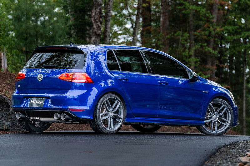MBRP 2015 - 2019 Volkswagen Golf R 3-Inch Cat-Back Exhaust with 4-Inch OD Quad Carbon Fiber Tips (T304)
