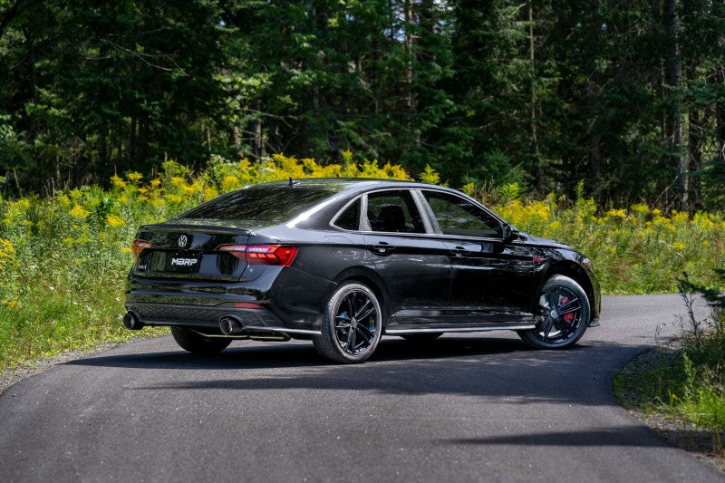 MBRP 2022 - 2024 VW Jetta GLI High - Performance 3in Cat Back T304 SS 2.5in Dual Split Rear Exhaust with Carbon Fiber Tips