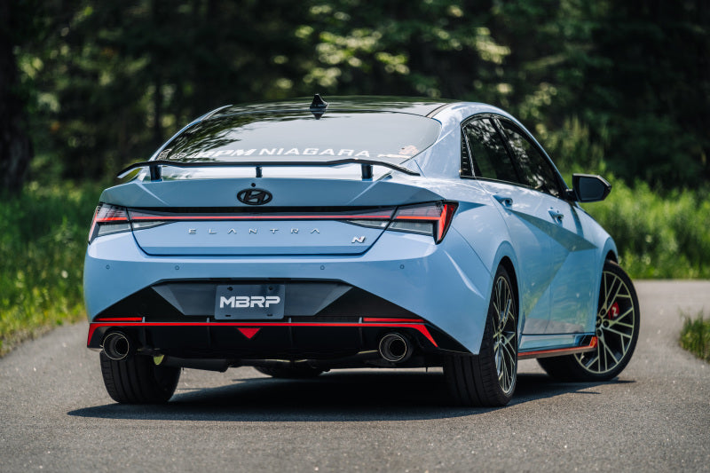 MBRP 22 - 23 Hyundai Elantra N 2.0L Turbo: T304 5in OD CF Tips Dual Outlet 3in Cat Back Exhaust - Power Up Your Ride!
