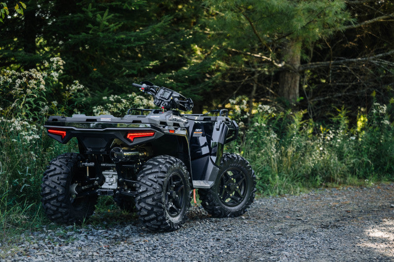 MBRP 2015 Polaris Hawkeye 325/Sportsman ETX: 5in Single Slip-On Performance Exhaust for Aggressive ATV Style