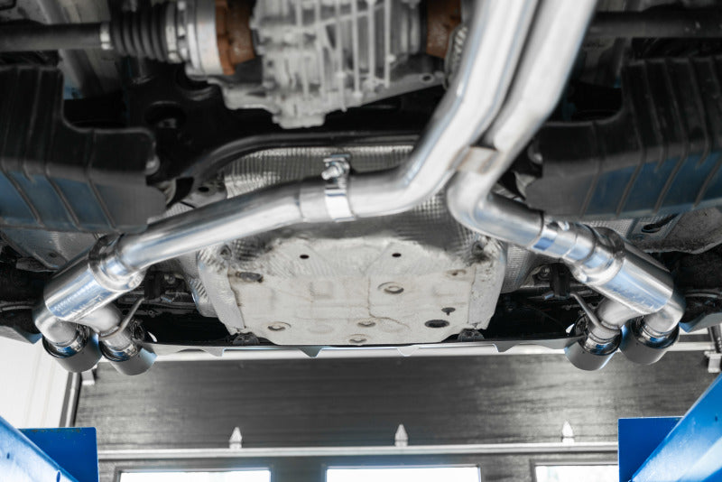 MBRP 2018 - 2024 Audi S5 Coupe/S4 Sedan T304 SS 2.5in Cat - Back Quad Rear Exit Exhaust with Carbon Fiber Tips