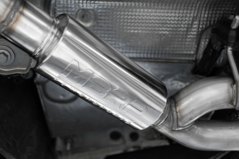 MBRP 2018 - 2024 Audi S5 Coupe/S4 Sedan T304 SS 2.5in Cat - Back Quad Rear Exit Exhaust with Carbon Fiber Tips