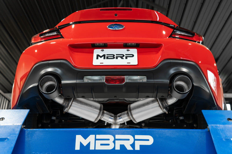 MBRP Premium 3in Dual Split Rear Cat Back Exhaust with CF Tips for 2013 - 2024 Subaru BRZ & Similar Models - T304