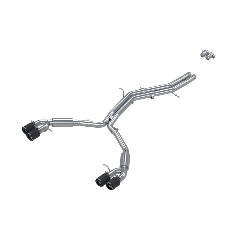 MBRP 2018 - 2024 Audi S5 Coupe/S4 Sedan T304 SS 2.5in Cat - Back Quad Rear Exit Exhaust with Carbon Fiber Tips