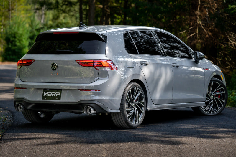 MBRP 2022-2024 Volkswagen Golf GTI MK8 T304 SS 3in Cat-Back Exhaust: 2.5in Dual Split Rear with SS Tips