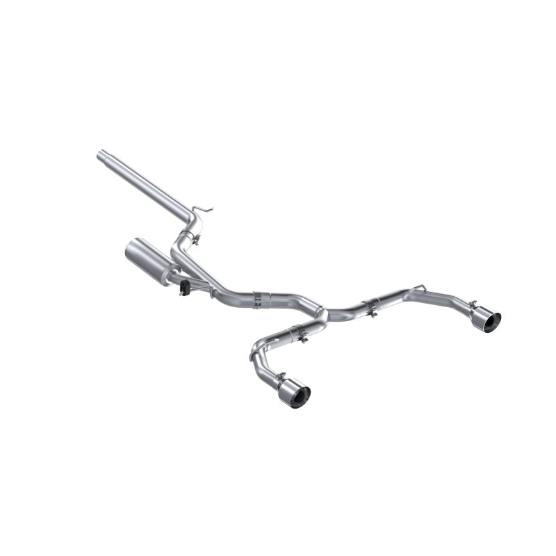 MBRP 2022-2024 Volkswagen Golf GTI MK8 T304 SS 3in Cat-Back Exhaust: 2.5in Dual Split Rear with SS Tips