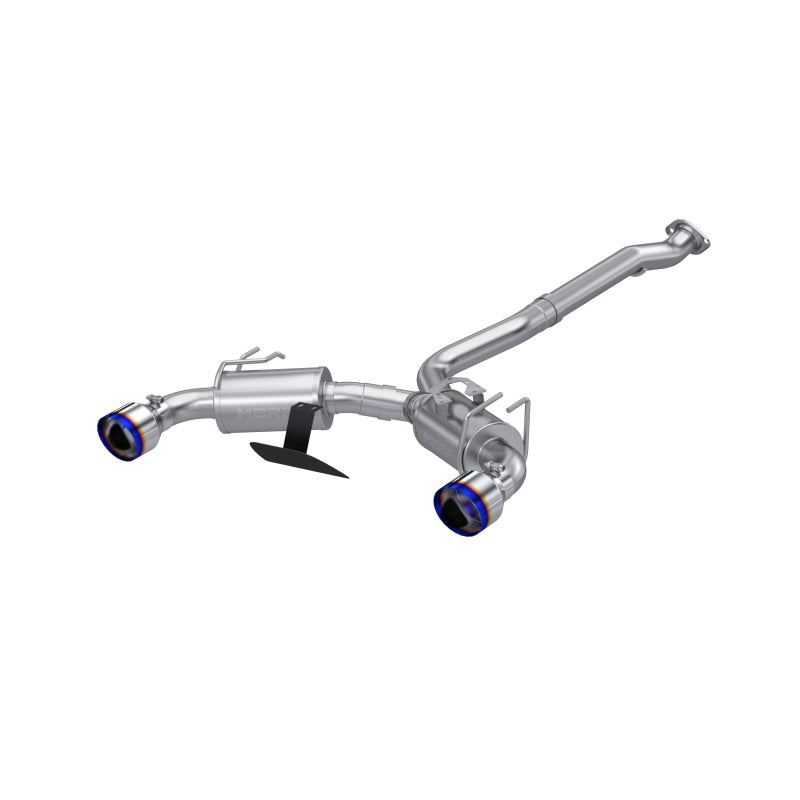 MBRP 2023-2025 Toyota GR Corolla 1.6L T304 Stainless Steel 3in Cat-Back Dual Split Rear Exhaust with Burnt End Tips