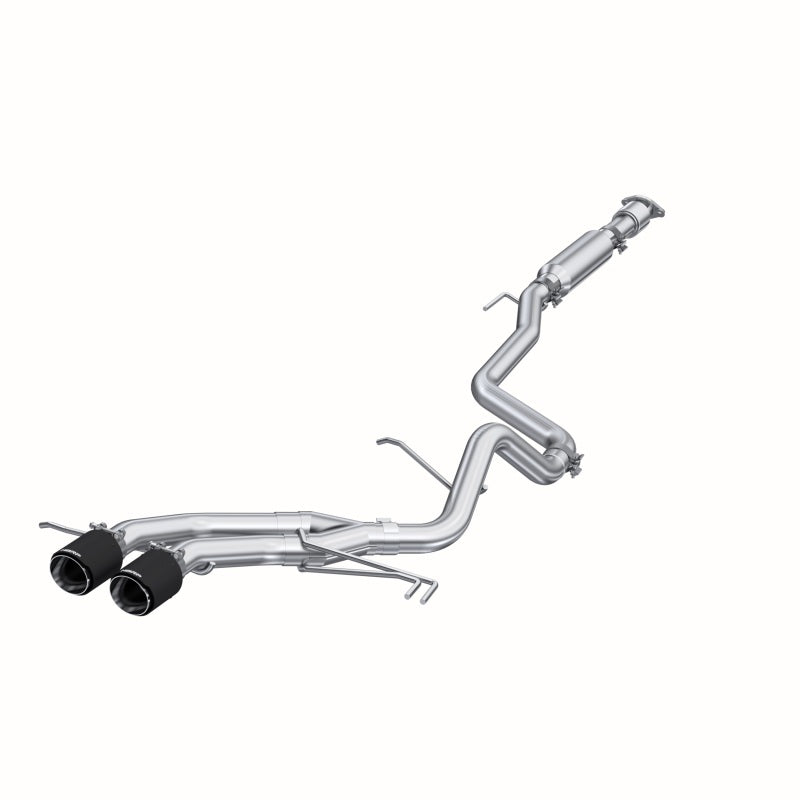 MBRP Turbocharged Exhaust for 2013 - 2018 Hyundai Veloster: Dual Exit T409 2 1/2in Cat Back with Carbon Fiber Tips