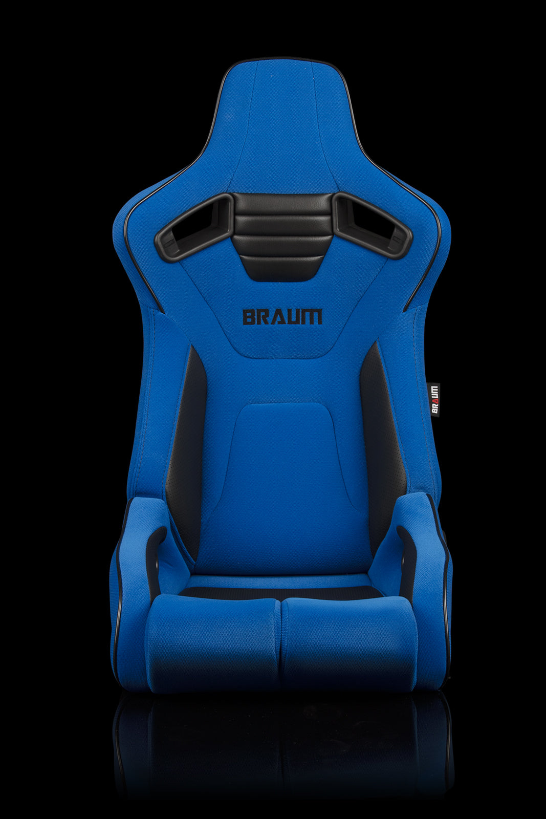 Braum Elite-R Series Reclinable Bucket Seats - Stunning Blue Cloth with Black Piping (Pair)