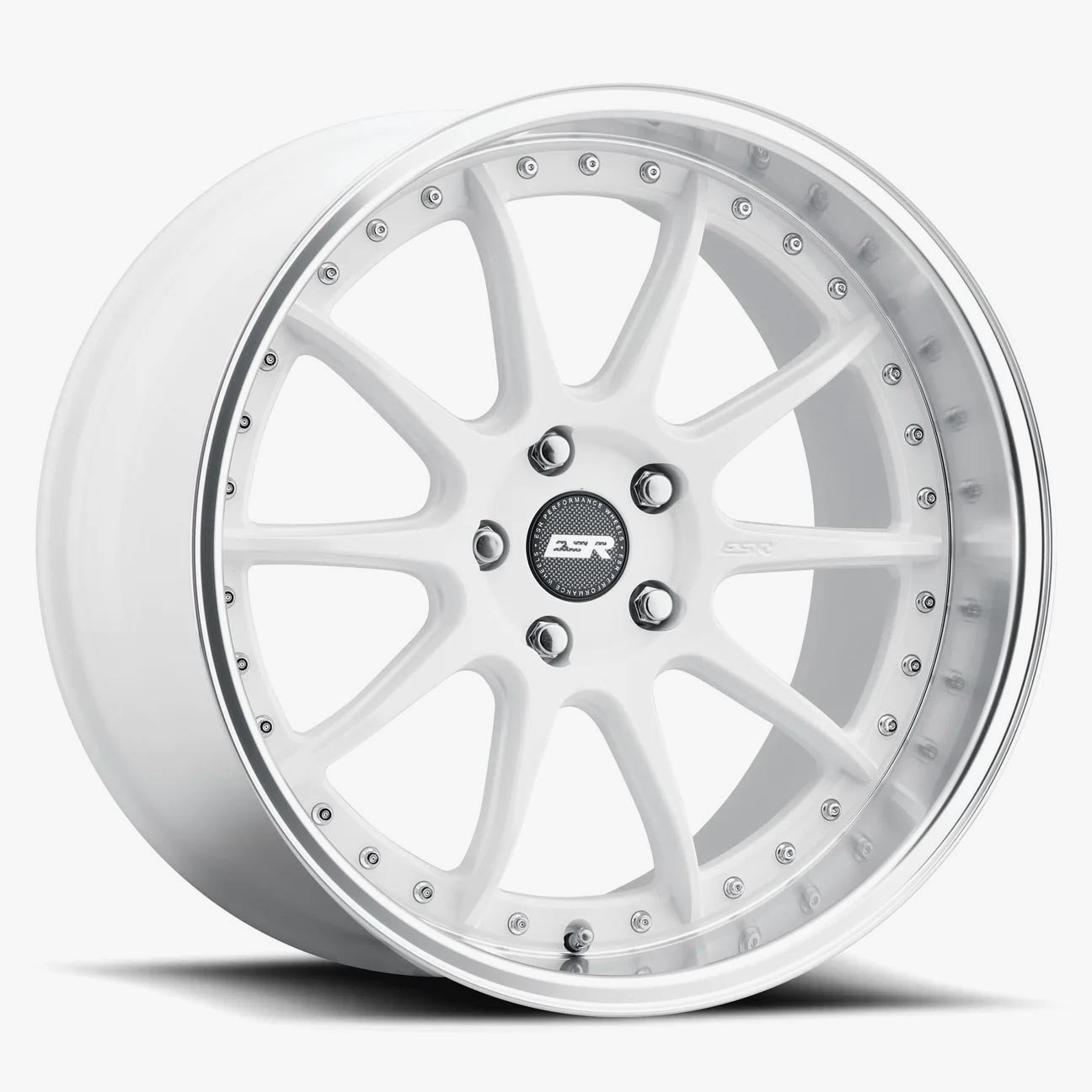 ESR CS12 19x9.5 5x120.6 (Custom Drill) ET35 Gloss White / Machined Lip - Stylish and Customizable Wheels