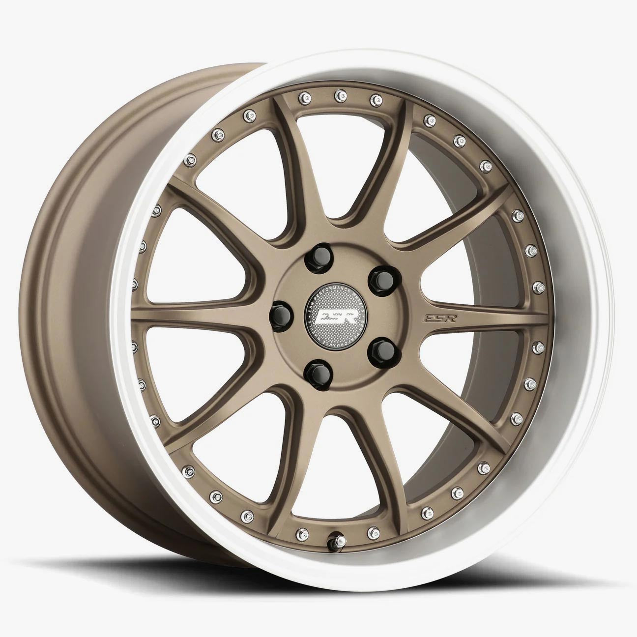 ESR CS12 19x10.5 5x115 (Custom Drill) ET22: Stunning Matte Bronze with Machined Lip Wheels