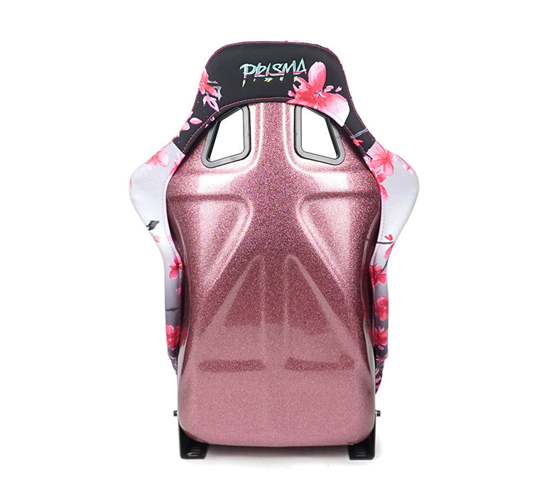 NRG FRP Bucket Seat PRISMA - SAKURA Edition: Large Vegan Seat with Pink Pearlized Back