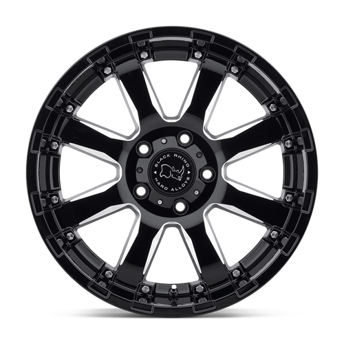 Black Rhino SIERRA Gloss Black Wheels - Stunning 17X9 with Milled Spokes!