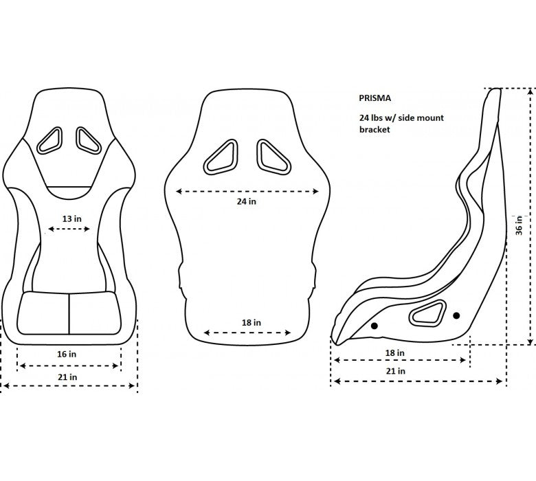 NRG FRP Prisma Bucket Seat - Mexicali Edition: Large Vegan Seat with Red Pearlized Back