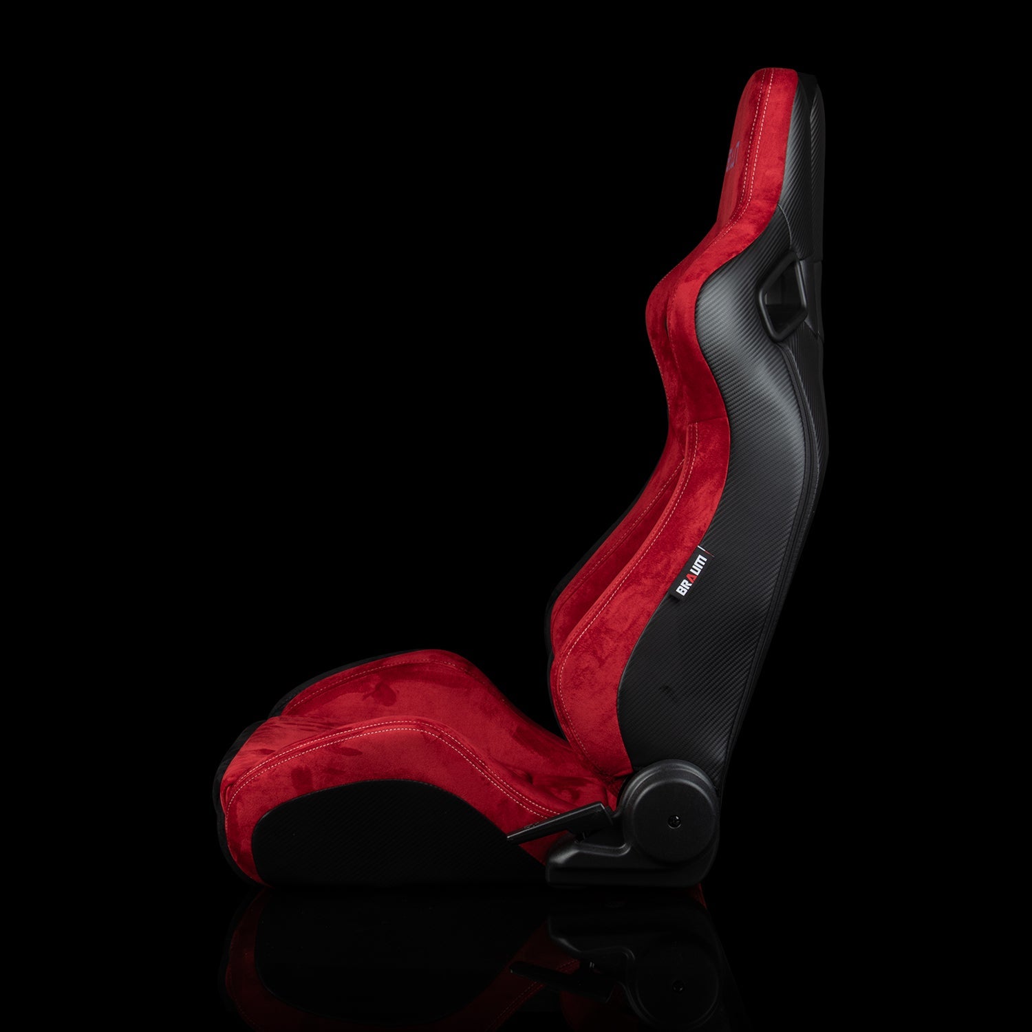 Braum Elite Series Sport Seats - Red Suede with White Stitching (Pair) - Elevate Your Ride!
