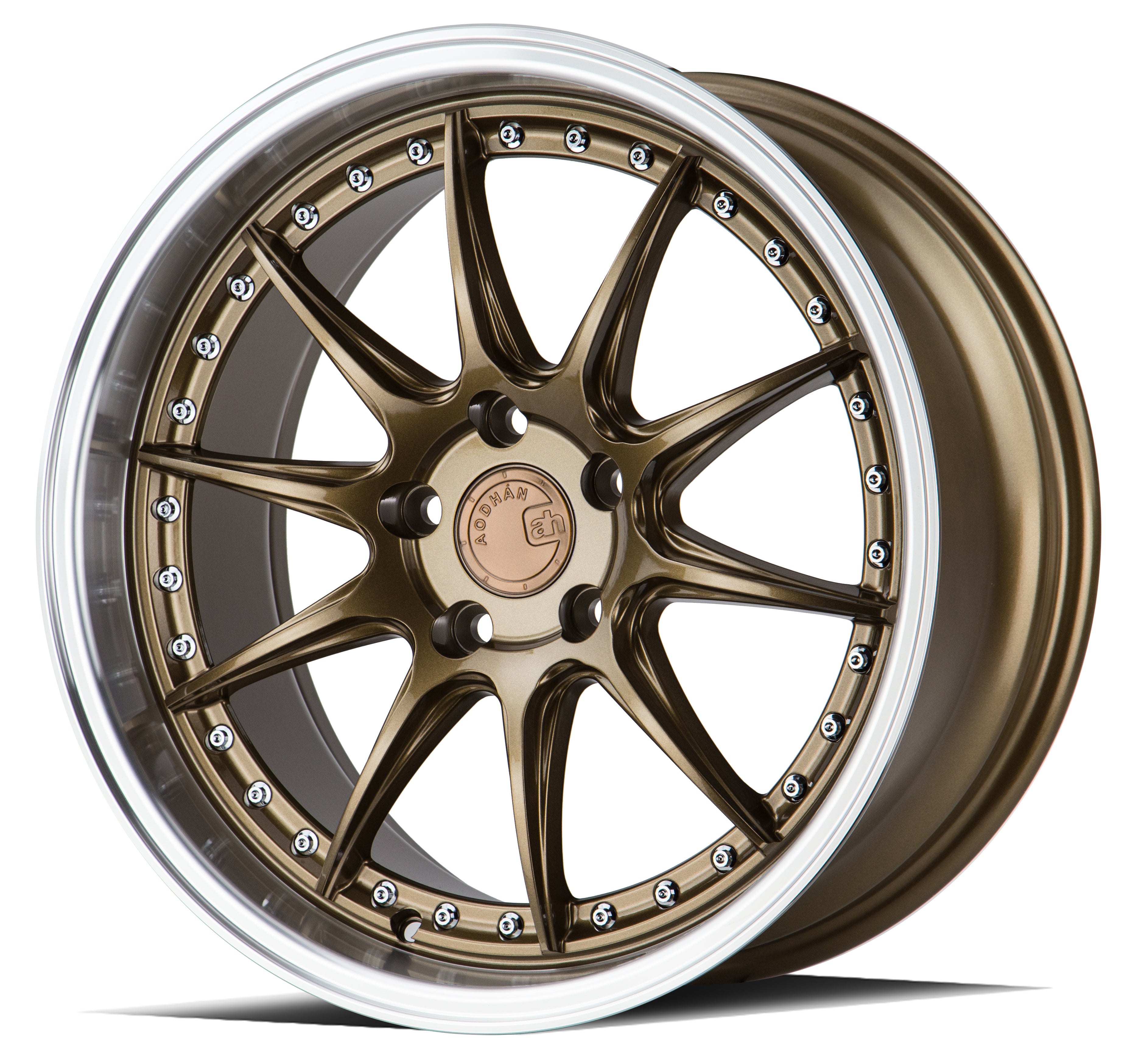 Aodhan DS07 19x8.5 5x114.3 +35 73.1 Stunning Bronze Wheels with Machined Lip - Upgrade Your Ride Now!
