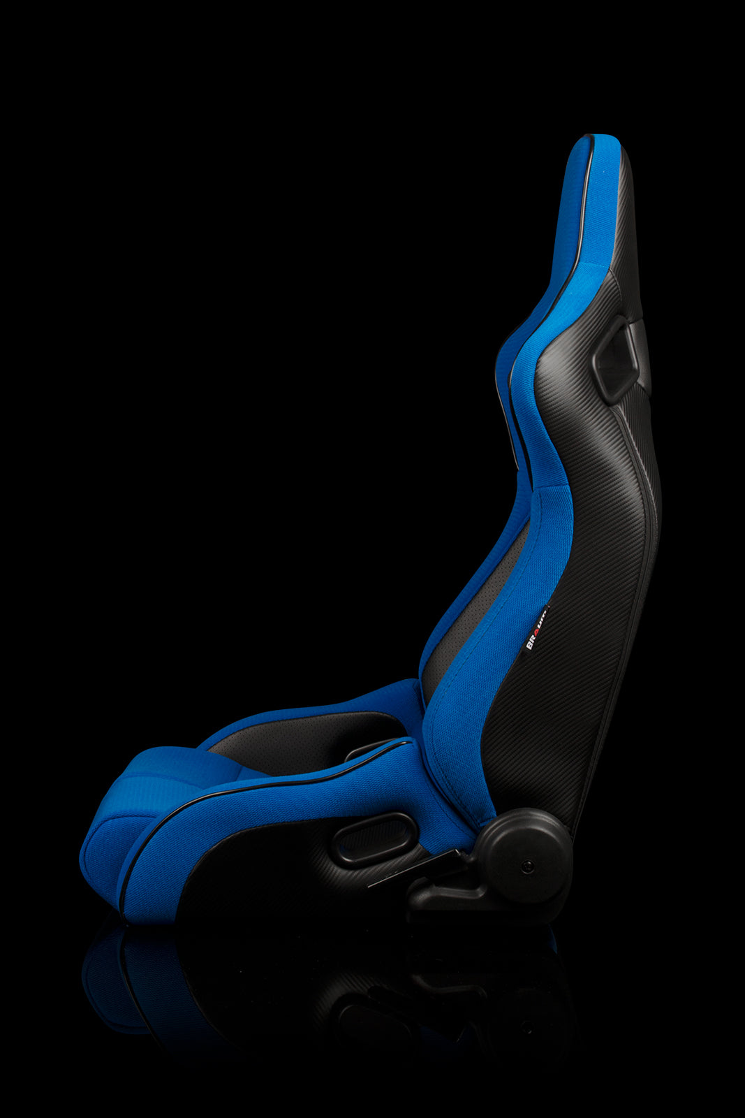 Braum Elite-R Series Reclinable Bucket Seats - Stunning Blue Cloth with Black Piping (Pair)