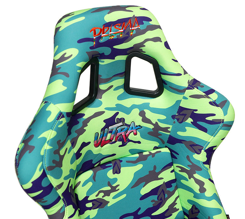 NRG FRP Prisma Bucket Seat - Green Camo Vegan Edition with Green Pearlized Back (Large)