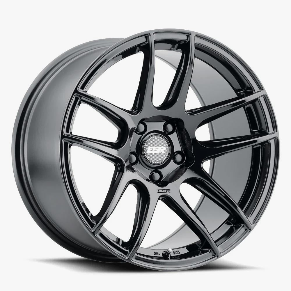 ESR CS8 Gloss Black Custom Drilled Wheels - 18x9.5, 5x120, ET15 - A Must-Have!