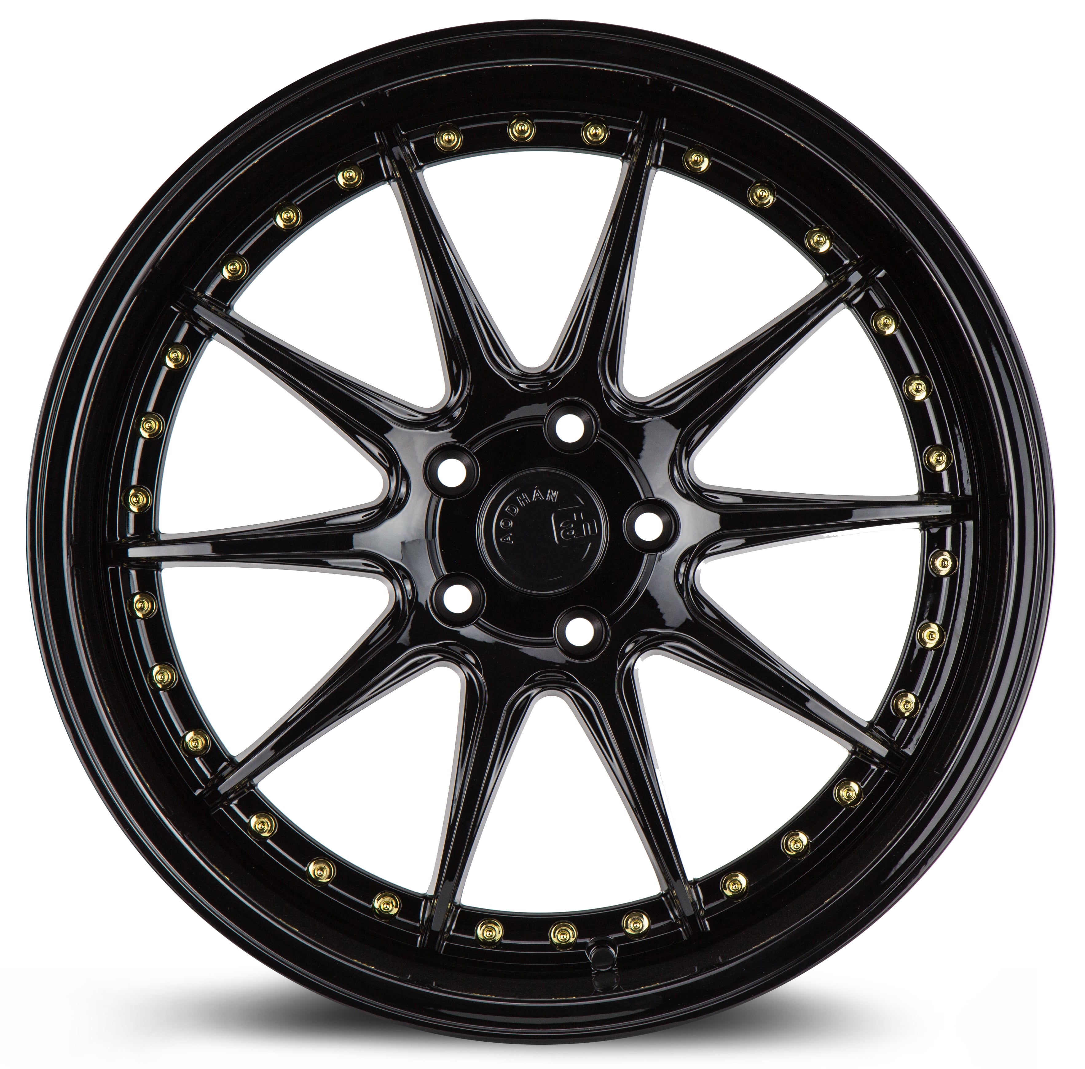 Stunning Aodhan DS07 Wheels - 19x9.5 Gloss Black with Gold Rivets, Grab Yours Now!