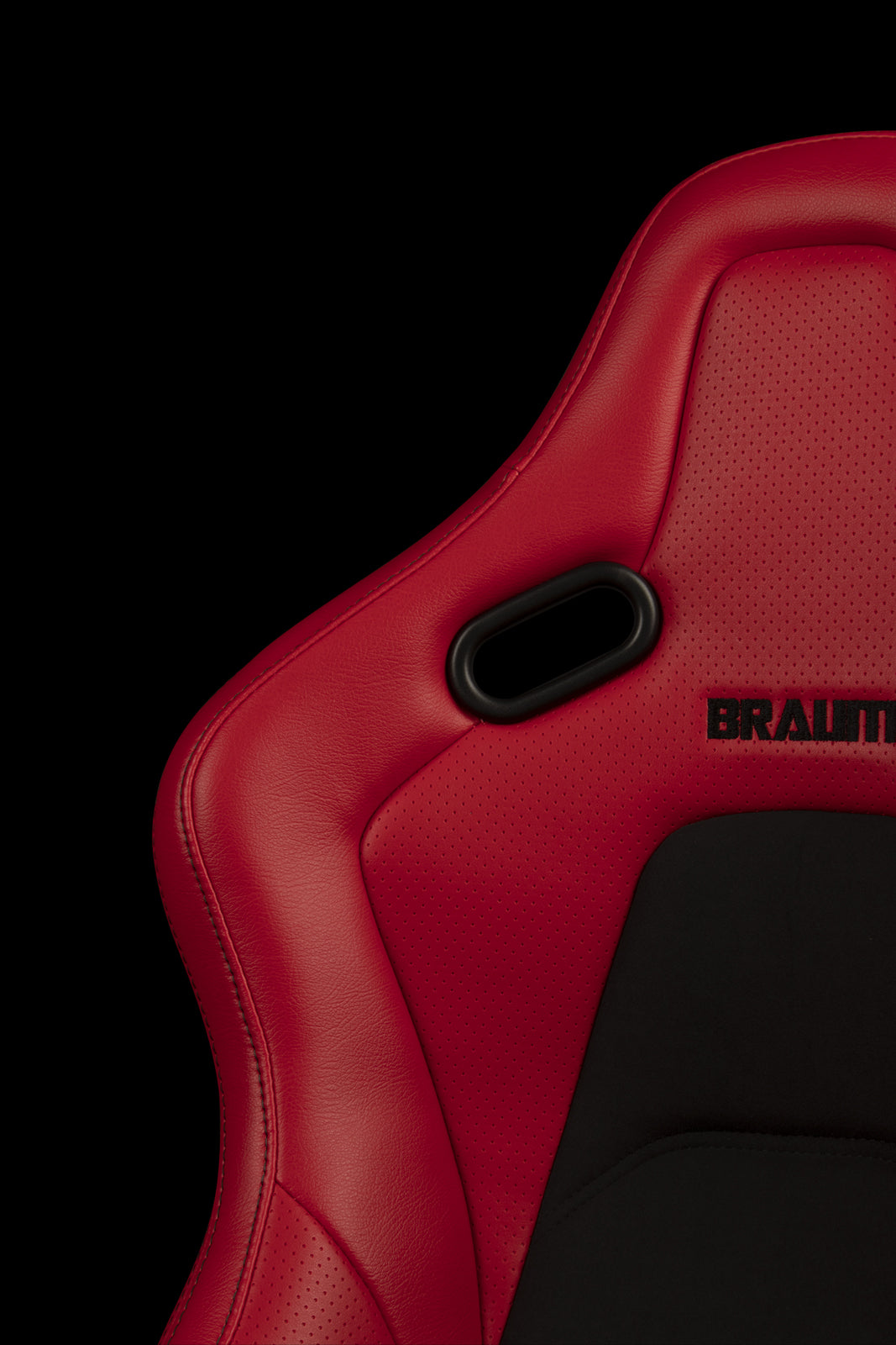 Braum Falcon-S Composite FRP Reclining Seats - Stunning Red with Black Stitching (Pair)