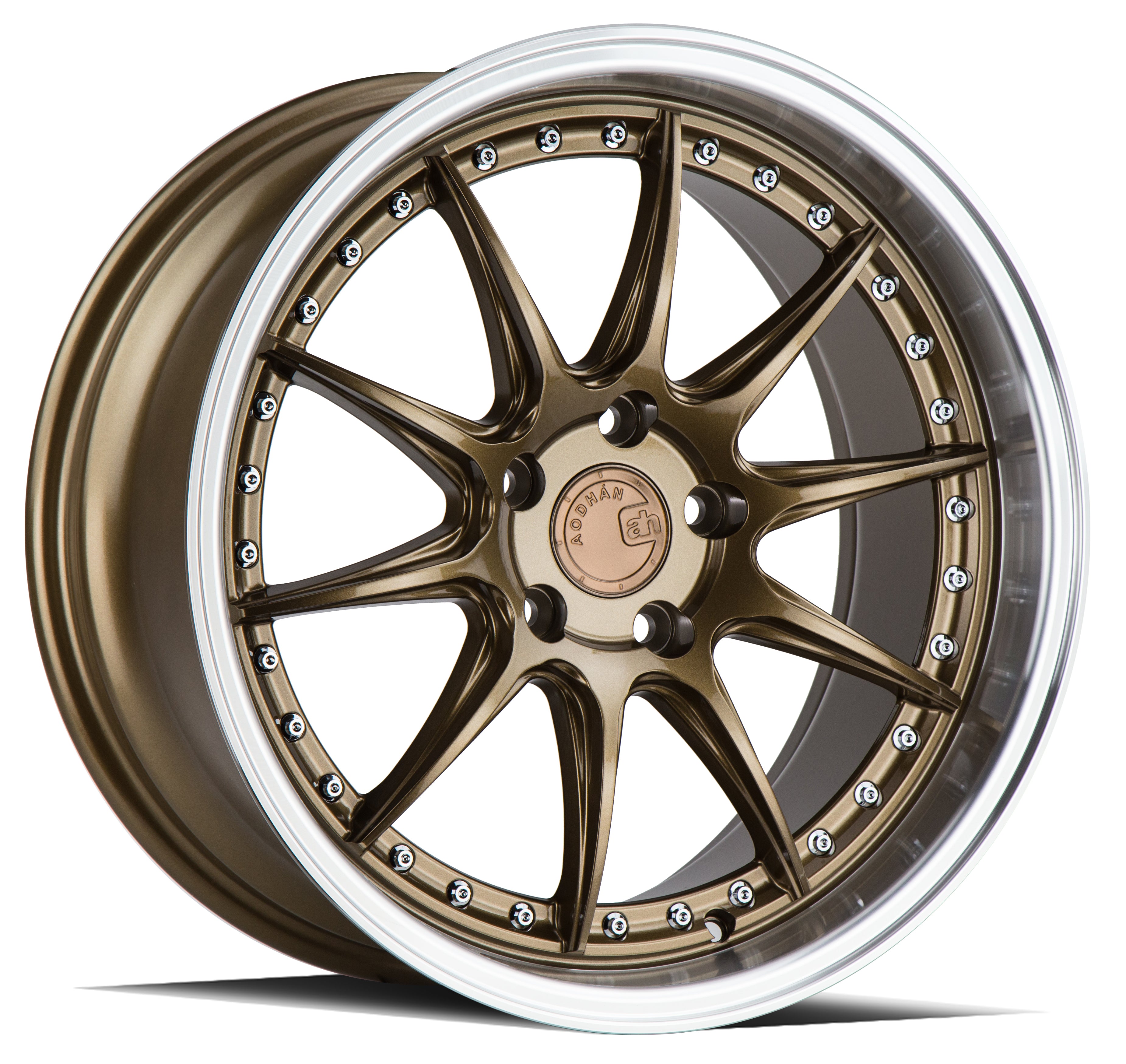 Aodhan DS07 19x8.5 5x114.3 +35 73.1 Stunning Bronze Wheels with Machined Lip - Upgrade Your Ride Now!