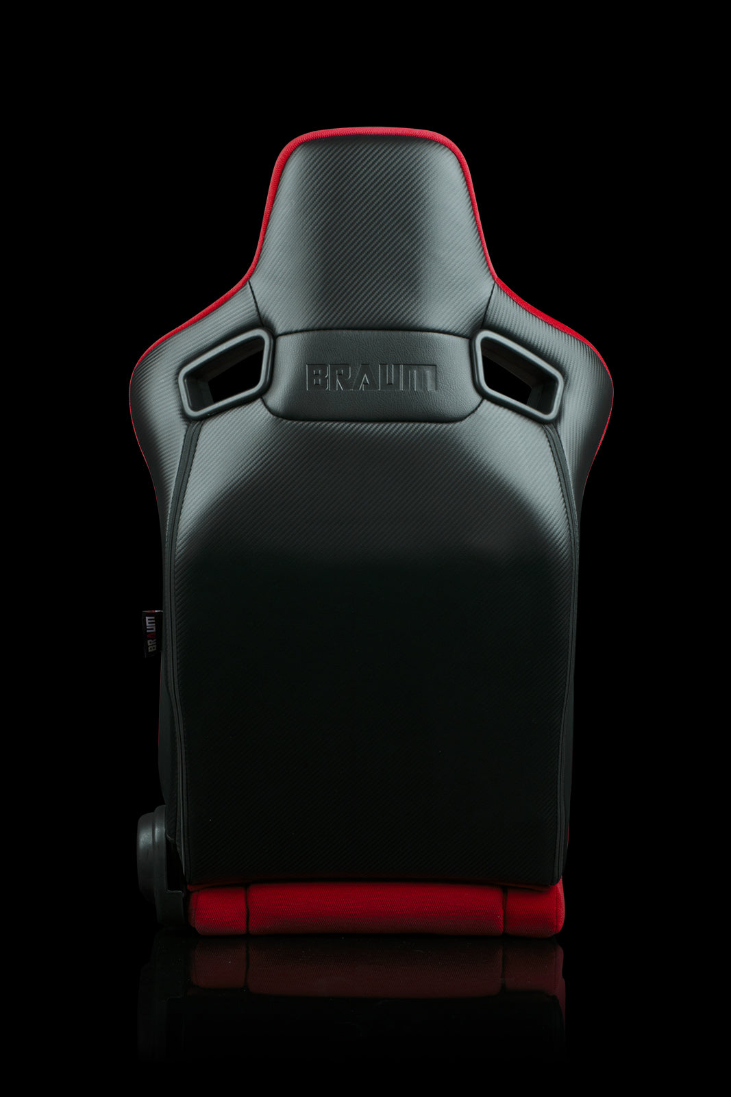 Braum Elite-R Series Reclinable Bucket Seats - Stunning Red Cloth with Black Piping (Pair)