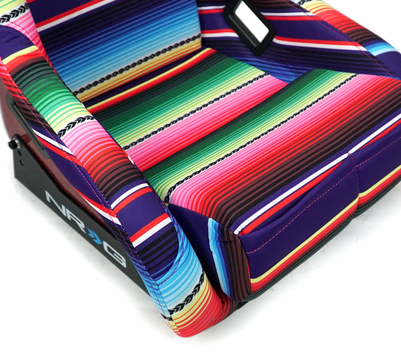 NRG FRP Prisma Bucket Seat - Mexicali Edition: Large Vegan Seat with Red Pearlized Back