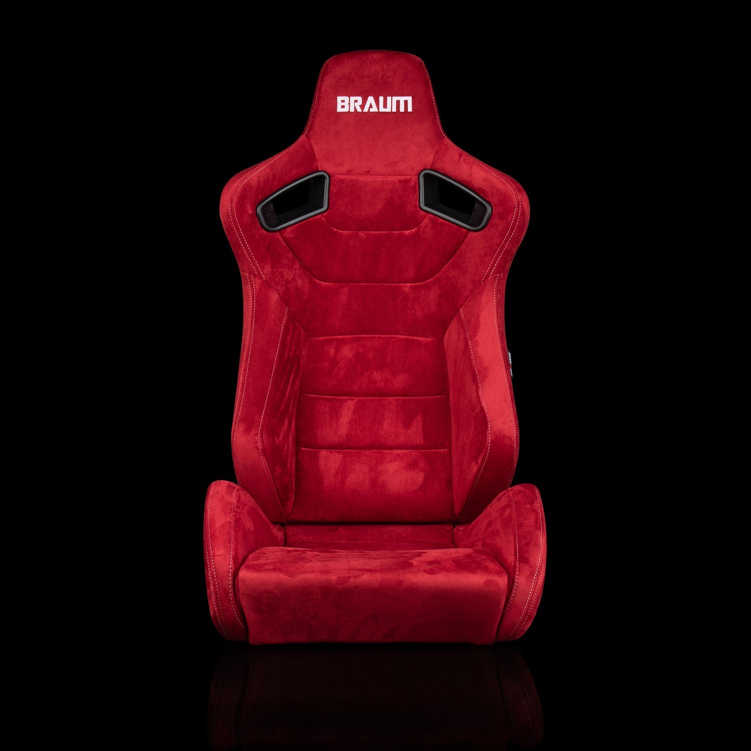 Braum Elite Series Sport Seats - Red Suede with White Stitching (Pair) - Elevate Your Ride!