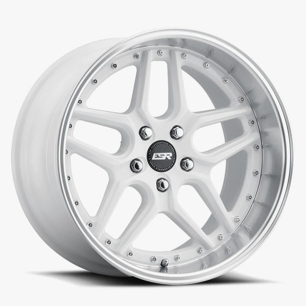 ESR CS15 Gloss White Wheels with Machined Lip - Custom Drill for a Stunning Look