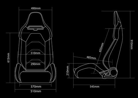 Braum Elite Series Sport Seats - Red Suede with White Stitching (Pair) - Elevate Your Ride!