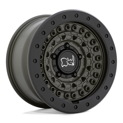 Black Rhino BARRICADE Wheels - 17X8.5 Olive Drab Green with Black Rock Guard - Upgrade Your Ride Now!