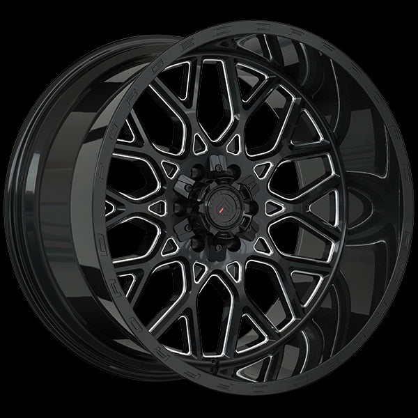 DAI Alloys Forged Wheels XR109 22x12.0 - Gloss Black Milled Edge Wheels