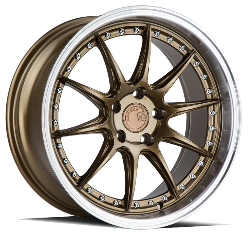 Aodhan DS07 Bronze Wheels with Machined Lip - Stunning 18x8.5, 5x100, +35 Offset!