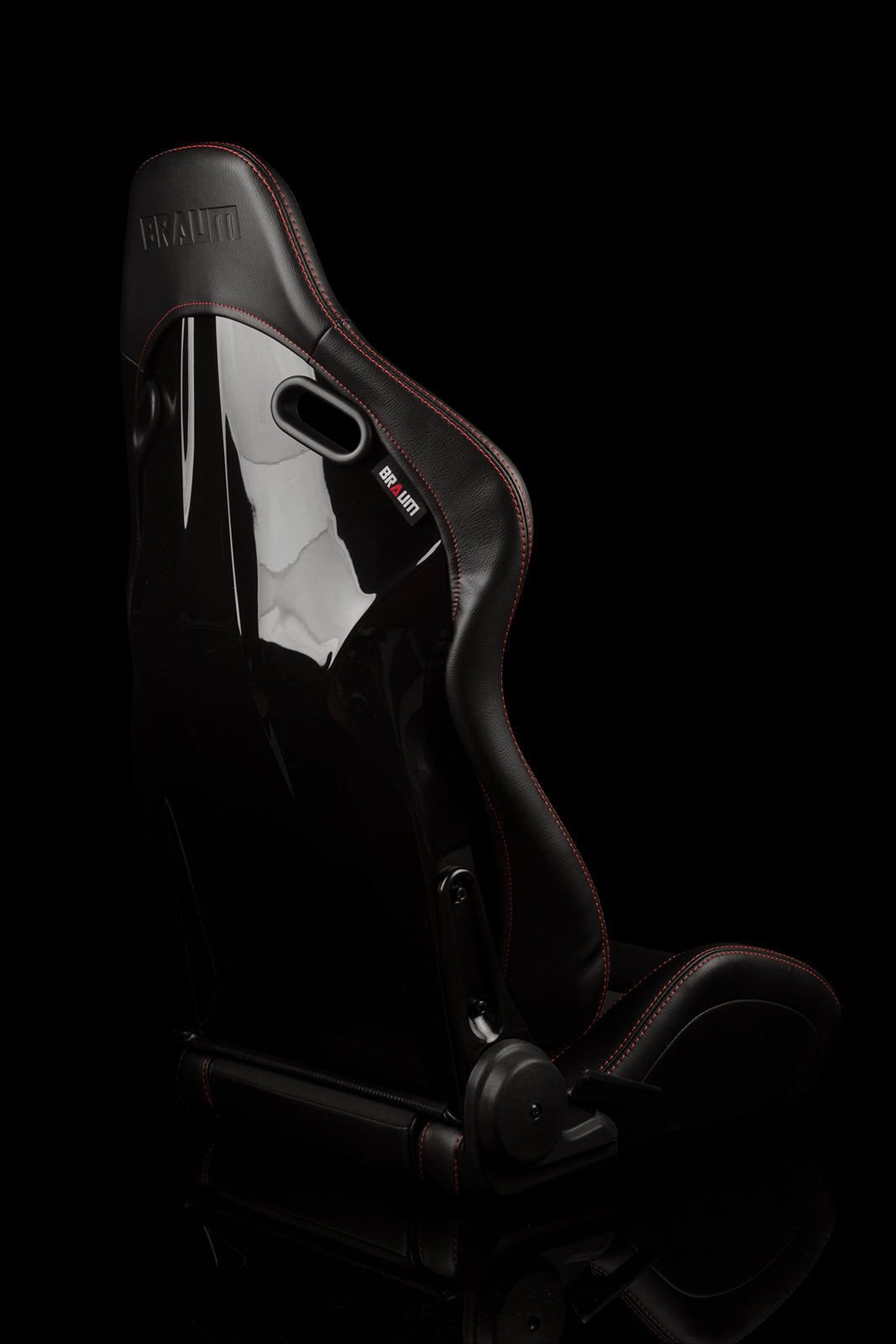 Braum Falcon-S Composite FRP Reclining Seats - Black with Red Stitching (Pair) - Enhance Your Ride Now!