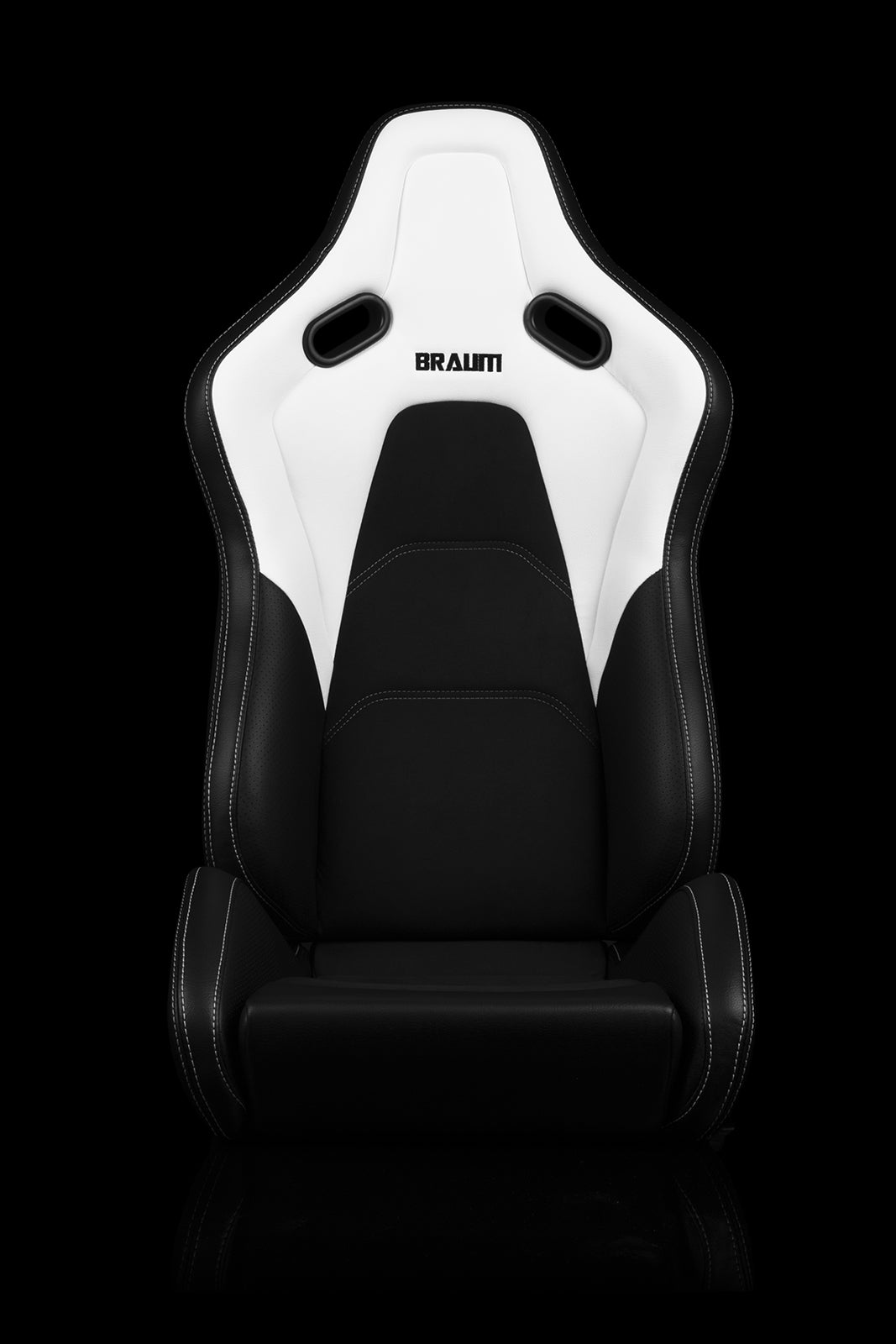 Braum Falcon-S Composite FRP Reclining Seats - White with Black Stitching (Pair) - Elevate Your Ride!