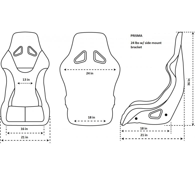 NRG FRP Bucket Seat PRISMA - SAKURA Edition: Large Vegan Seat with Pink Pearlized Back