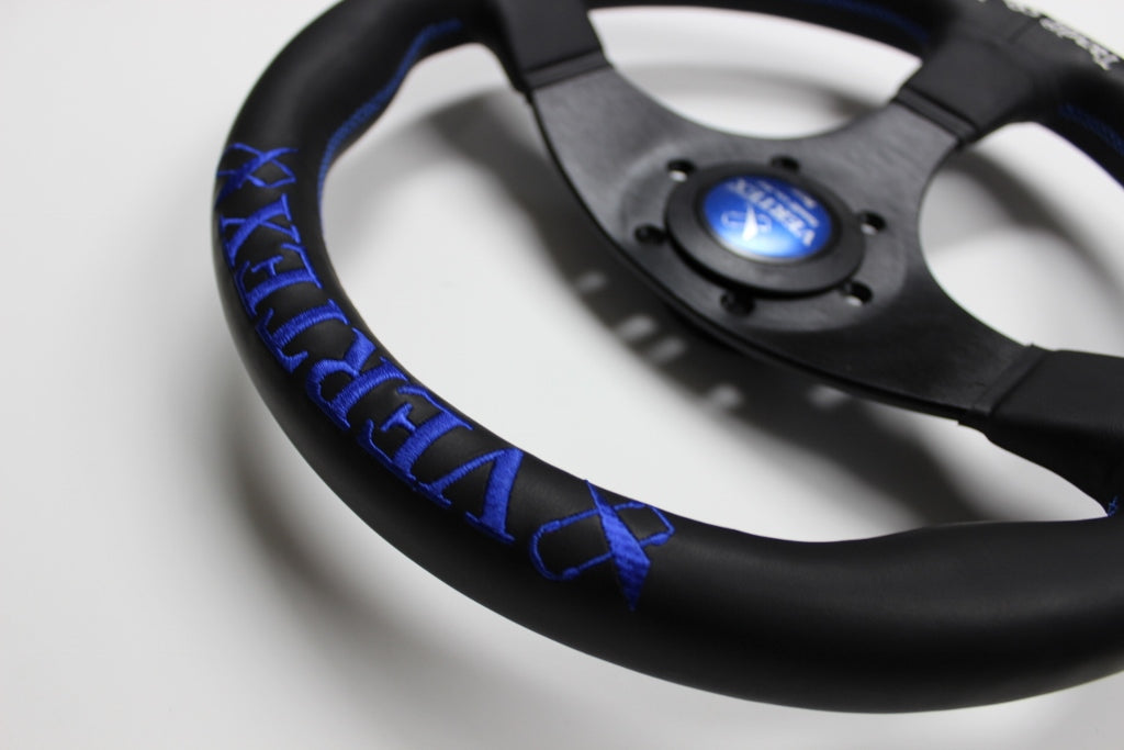 VERTEX 325MM Blue Flat Steering Wheel - A Stunning Upgrade!