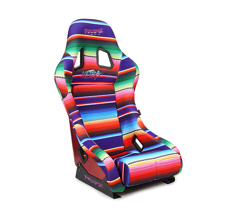 NRG FRP Bucket Seat PRISMA - MEXICALI Edition: Medium Vegan Seat with Stunning Red Pearlized Back