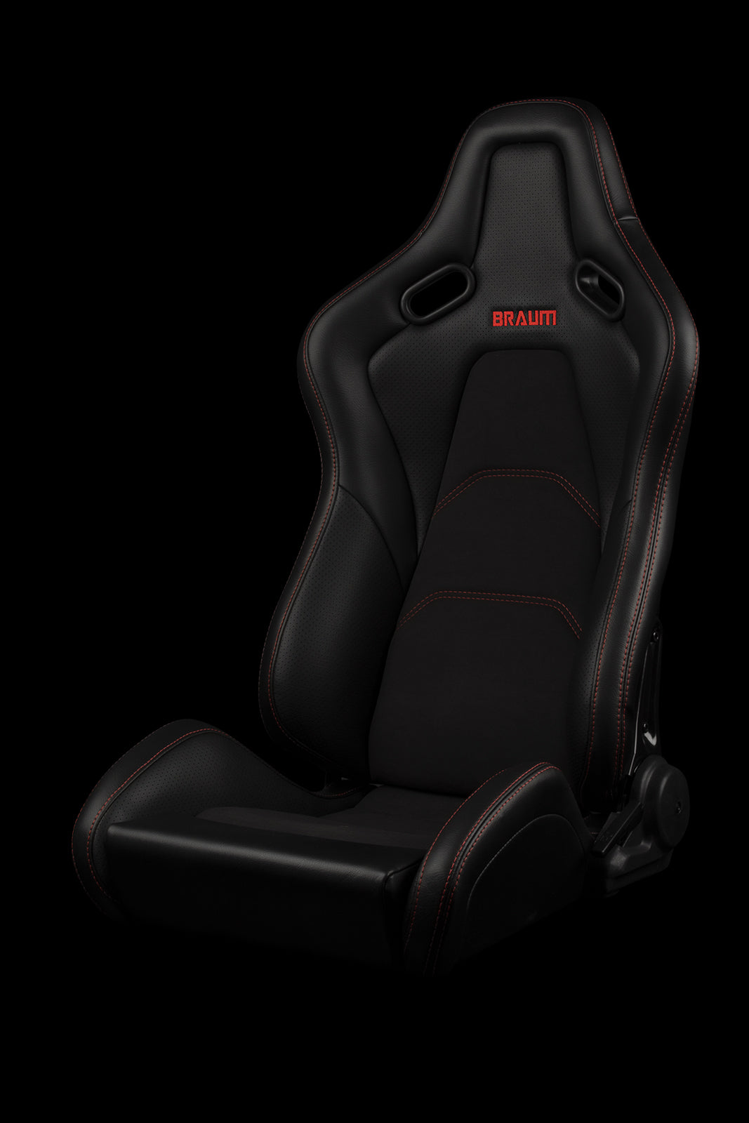 Braum Falcon-S Composite FRP Reclining Seats - Black with Red Stitching (Pair) - Enhance Your Ride Now!