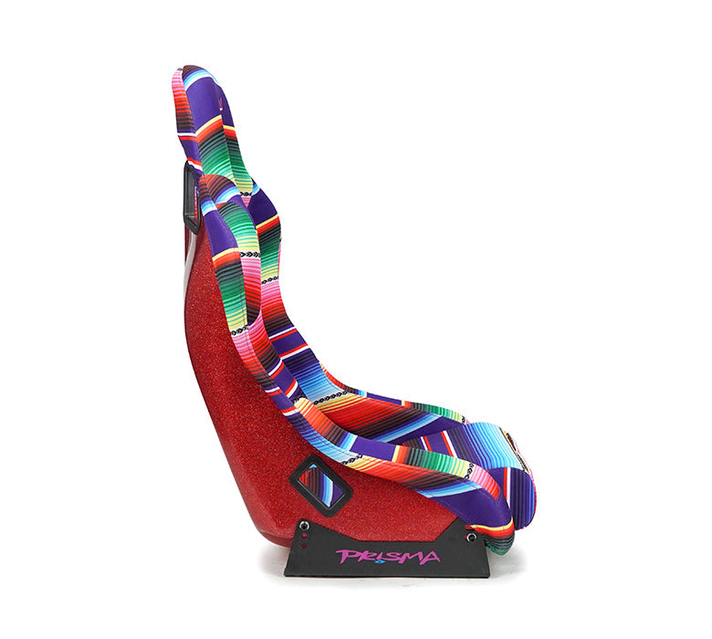 NRG FRP Bucket Seat PRISMA - MEXICALI Edition: Medium Vegan Seat with Stunning Red Pearlized Back