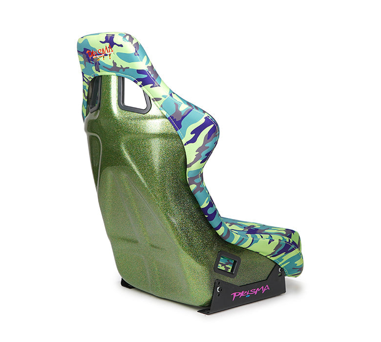 NRG FRP Prisma Bucket Seat - Green Camo Vegan Edition with Green Pearlized Back (Large)