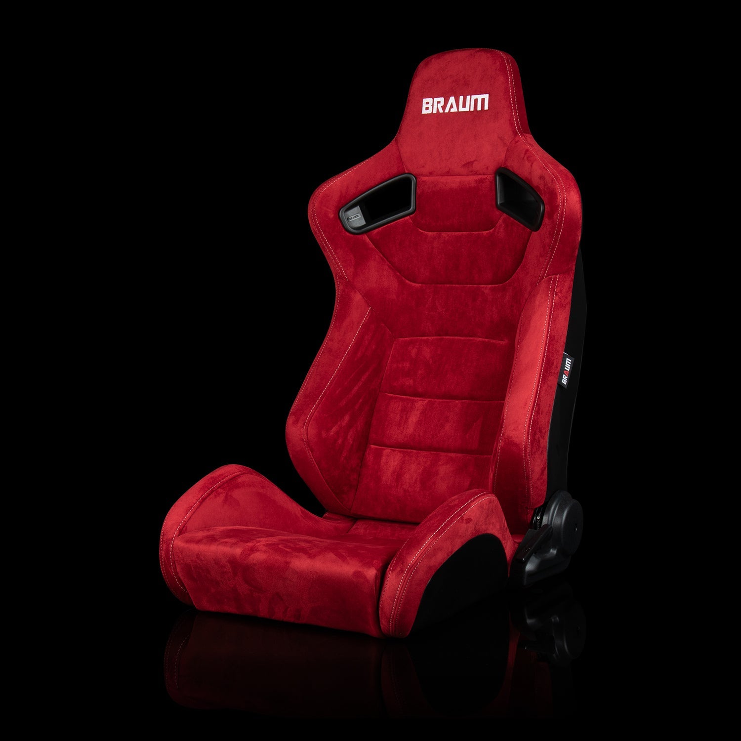 Braum Elite Series Sport Seats - Red Suede with White Stitching (Pair) - Elevate Your Ride!