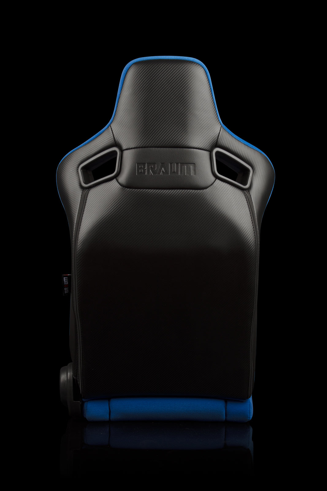 Braum Elite-R Series Reclinable Bucket Seats - Stunning Blue Cloth with Black Piping (Pair)