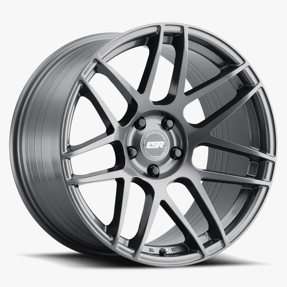 ESR RF1 18x10.5 5x120 Custom Drill ET22 Gloss Graphite Wheels - Upgrade Your Ride Now!