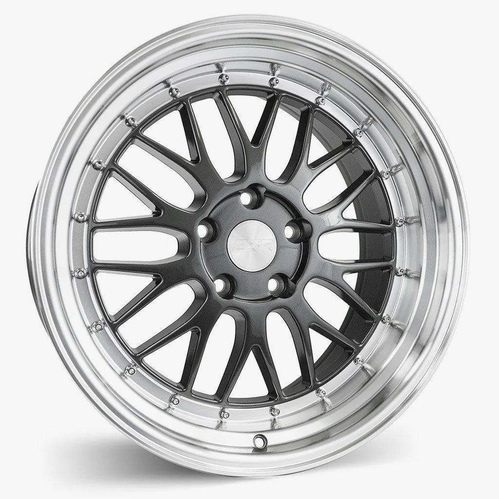 ESR SR05 19x10.5 5x115 Custom Drill ET22 Gunmetal Machined Lip - A Stunning Upgrade for Your Ride