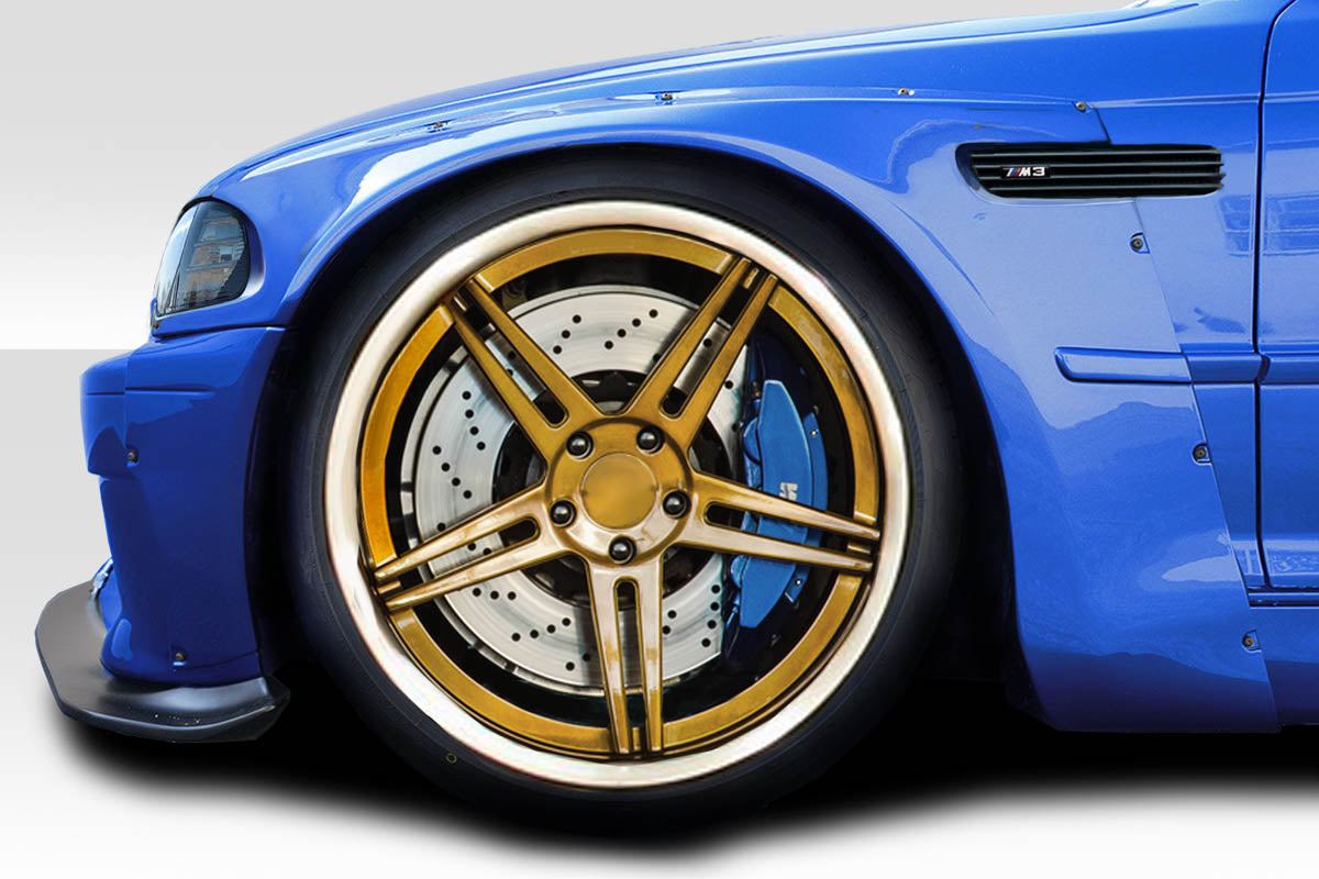 Enhance Your 2001 - 2006 BMW M3 E46 with Duraflex Circuit Front Fender Flares - 4 Piece Set!