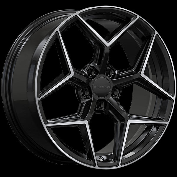 Ruffino HANS 19x8.5 5x114.3 ET35 73.1 Gloss Black - Machined Face: A Stunning Wheel Upgrade!